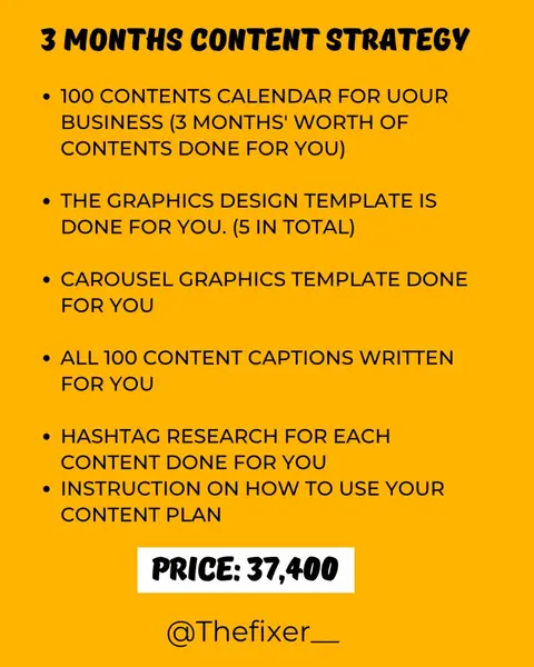 3 MONTHS CONTENTS STRATEGY